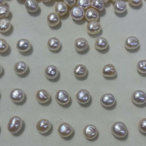 淡水珍珠9mm-10mm裸珠异形两面光巴洛克珍珠无孔散珠半成品 - 图3