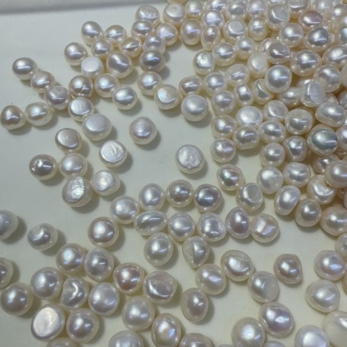 淡水珍珠9mm-10mm裸珠异形两面光巴洛克珍珠无孔散珠半成品 - 图1