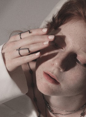 荆棘水滴开口戒指可调节设计师