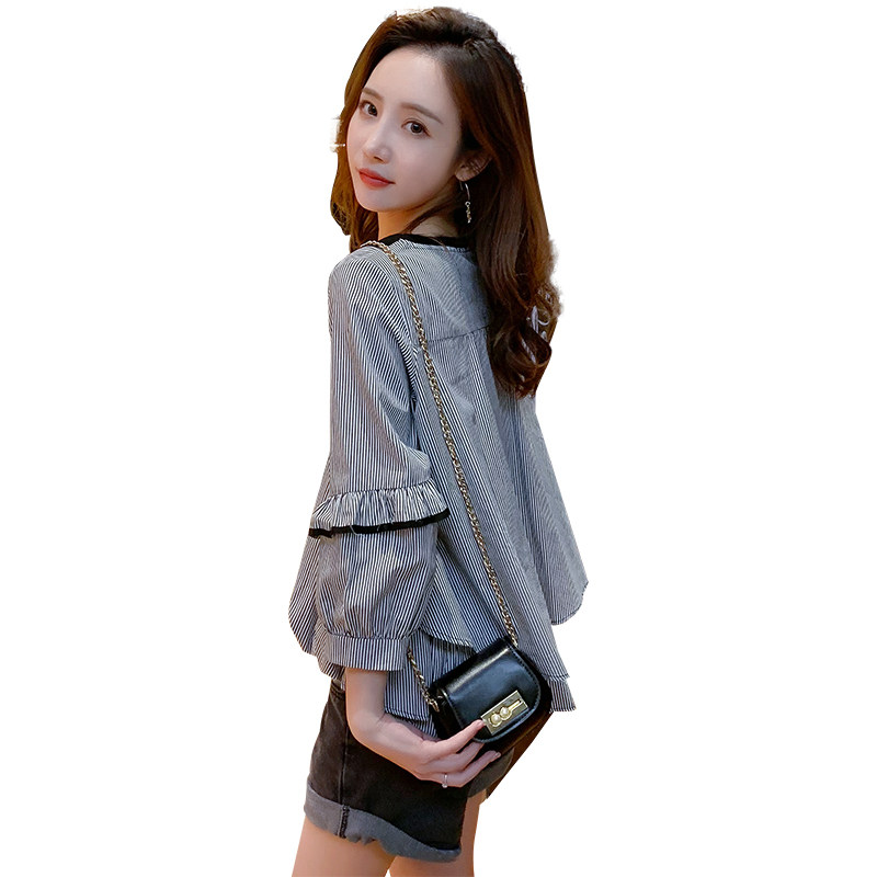 2020新款春夏韩版港味圆领娃娃衫 随衣服饰蕾丝衫/雪纺衫