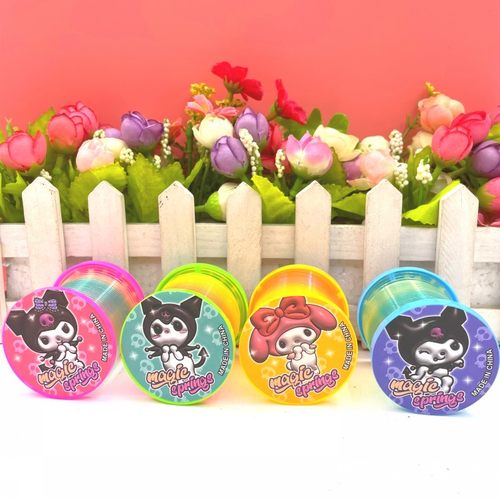 卡通库洛米图案灯光彩虹圈洛洛米魔力呼拉圈儿童地摊弹簧圈玩具 - 图2