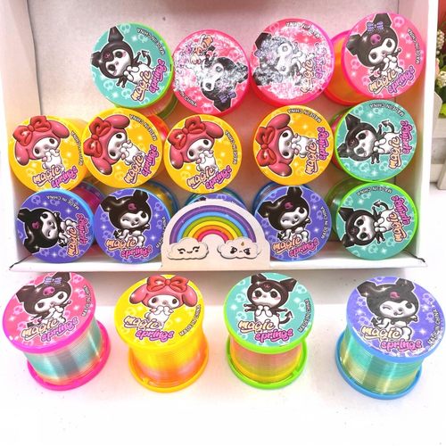 卡通库洛米图案灯光彩虹圈洛洛米魔力呼拉圈儿童地摊弹簧圈玩具 - 图1