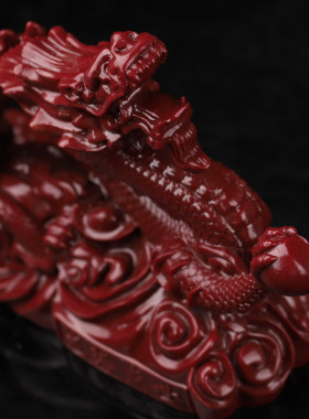 朱砂五爪龙摆件祥龙献瑞福禄神龙