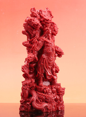 铭暖朱砂武财神摆件家居办公室