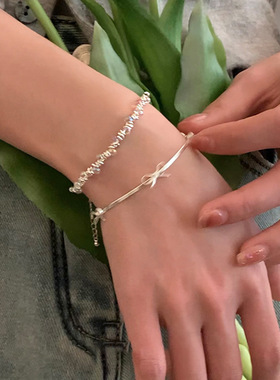 梦幻彩珠小灯泡碎银子手链女轻奢小众设计高级感优雅百搭手环手饰