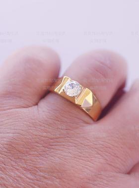 金店同款镀金仿真钻戒闭口