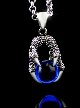 钛钢火焰十二星座发型师羽毛吊坠