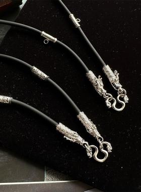 不掉色钛钢龙头负离子矽胶亲肤舒适硅胶泰国佛牌链子4mm不吸汗