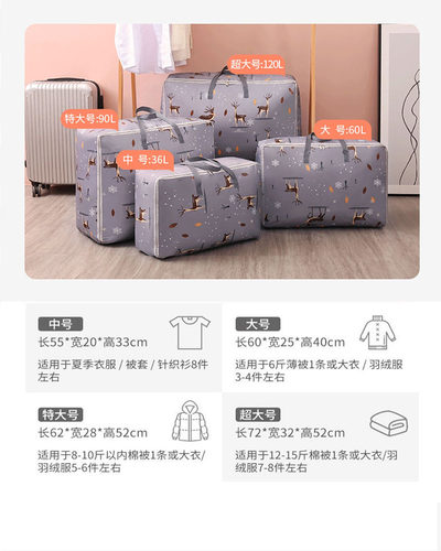 装被子收纳袋子防水防潮衣服棉被整理袋衣物行李搬家打包袋牛津布 - 图2