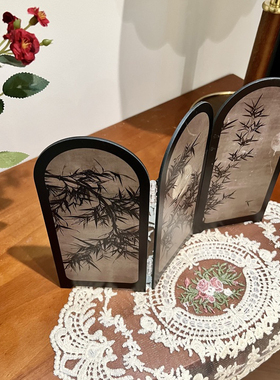 《墨竹》中国风屏风桌面摆件创意高级感法式艺术电视柜摆台装饰画