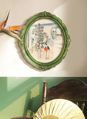 红楼梦周边玄关装饰画法式中国风古典雕花餐厅客厅挂画新中式相框