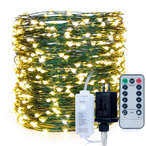 REMOTE CONTROL CHRISTMAS TREE LIGHT STRINGS GREEN WIRE BRASS WIRE STARS COLOR LIGHTS STRING LIGHT FULL OF STARS GREEN PLANT CHRISTMAS VINES FLOWER RING DECORATIONS