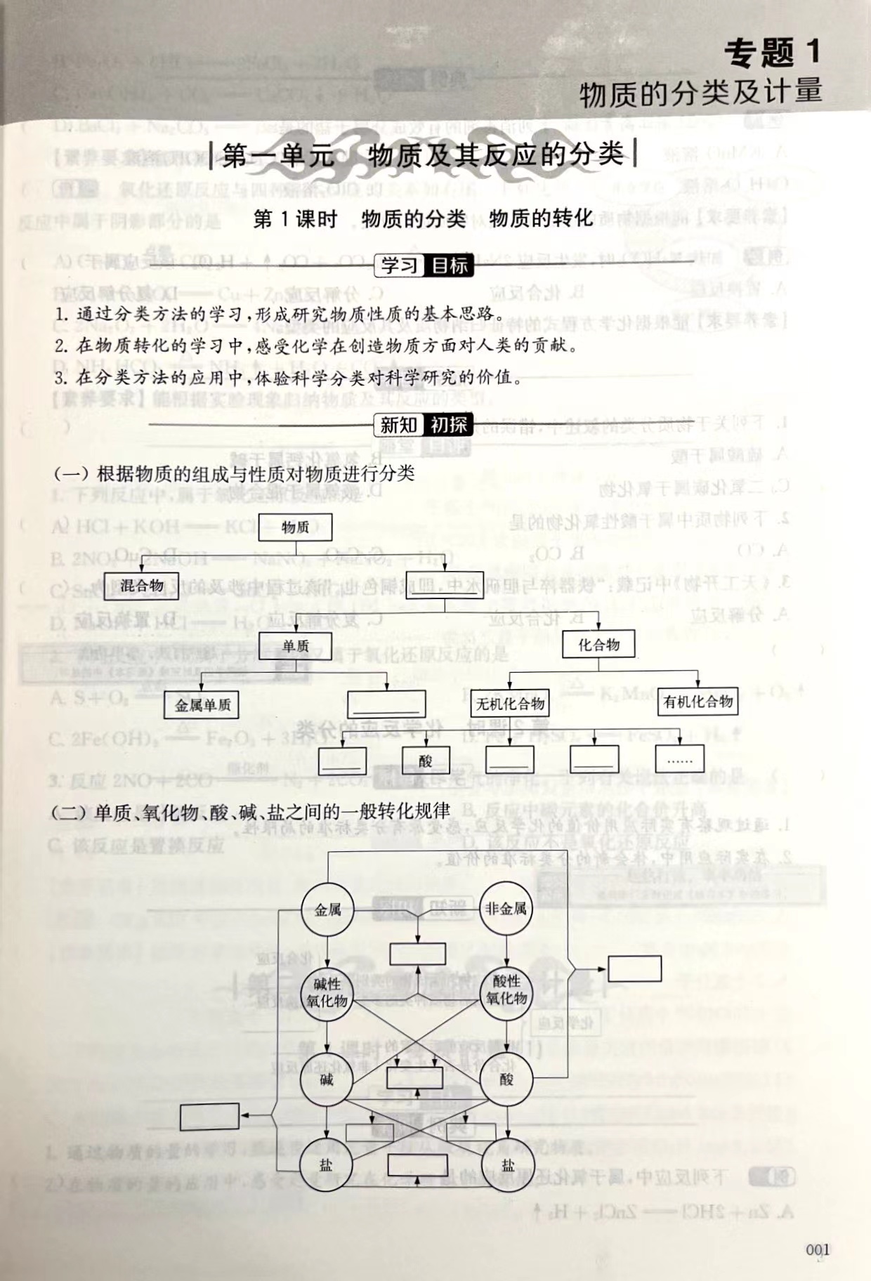 【苏教版】2023版凤凰新学案核心素养版 高中化学必修第一册 苏教版含练习本+课堂本+测试卷及参考答案江苏凤凰教育出版社高1教辅 - 图3