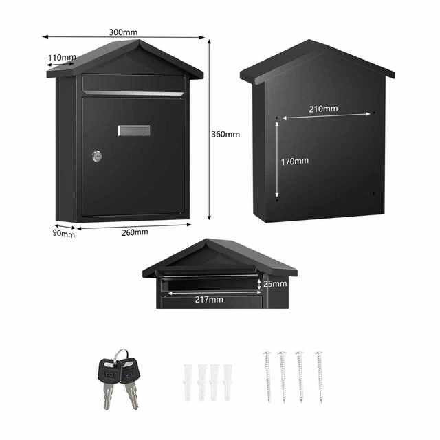 Modern large outdoor creative stainless steel mailbox