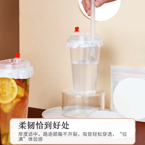 奶茶防漏纸咖啡防溢打包纸90口径11/12/13cm一次性封口膜外卖纸膜 - 图2