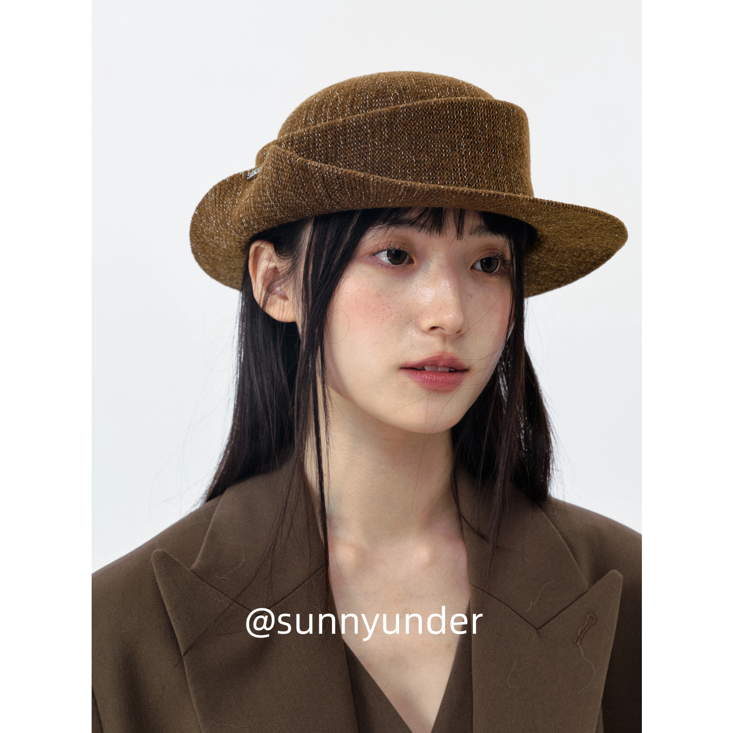 复古咖啡色翘沿马术帽女春秋冬韩版日系百搭显脸小度假礼帽潮ins