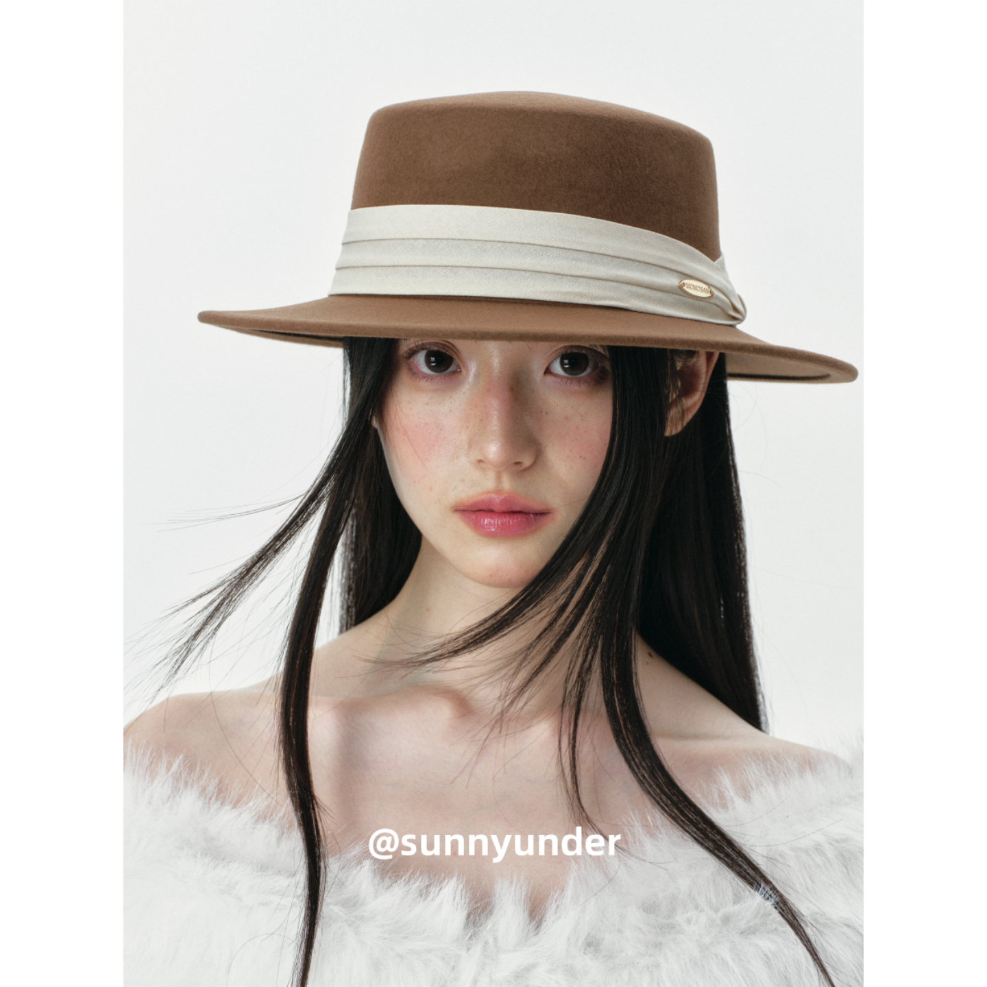 时髦羊毛呢平顶帽子女春秋冬季穿搭凹造型韩版英伦复古棕色礼帽潮 - 图2