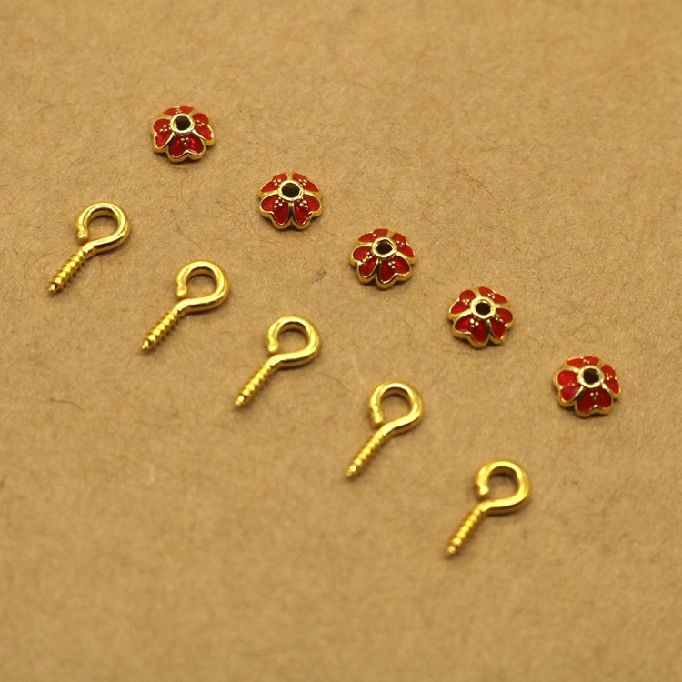 景泰蓝花帽钉葫芦盖配件菩提花帽配件连接扣黄铜景泰蓝工艺配饰,淘宝优惠券,粉丝福利购,淘宝优惠卷