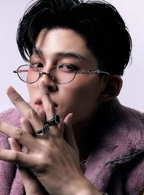 镶钻椭圆形折叠太阳眼镜