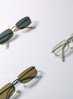 金属半框超轻UV400近视可配墨镜