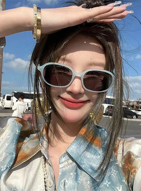 韩版椭圆形UV400可配近视墨镜