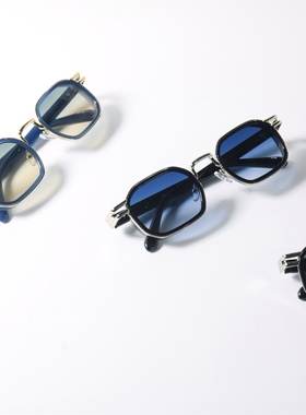 宫廷风方形渐变色太阳眼镜