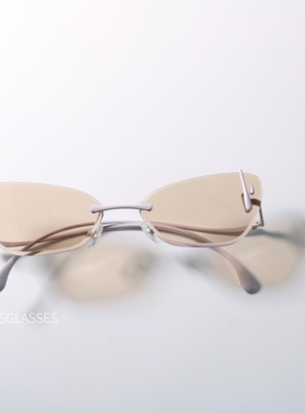 蝴蝶元素UV400防晒无框猫眼墨镜