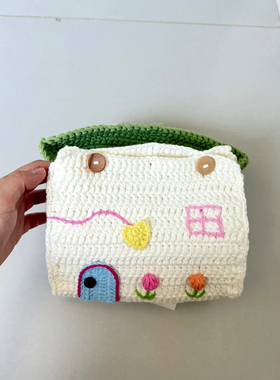 手工diy编织小房子抽纸盒