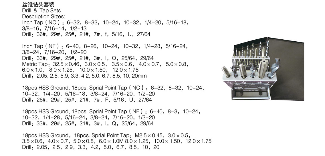 18件套丝锥钻头组套装丝攻攻丝器手用手动攻牙绞手扳手五金工具 - 图0