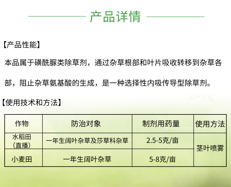 野老 稻礼60%苄嘧磺隆稻田阔叶杂草莎草除草剂 - 图1