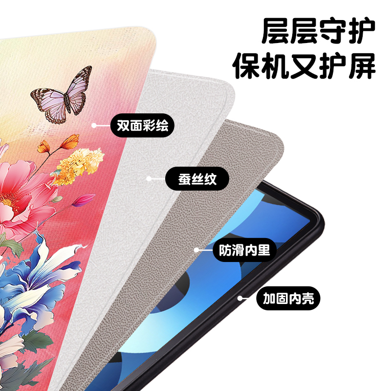 适用三星A9平板保护套A8新款10.5英寸A7保护壳TabA7lite8.7全包防摔samsung Galaxy Tab A9+plus11寸油画花朵 - 图2