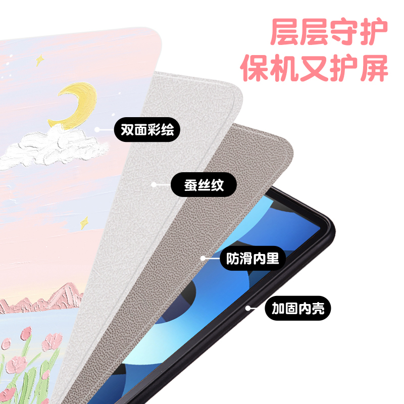 适用红米平板RedmiPad保护套se新款2023RedmiPadse11寸保护壳Redmi小米Pad10.6英寸全包防摔硅胶可爱油画花朵 - 图2