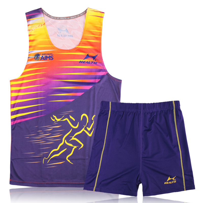 海尔斯田径训练服套装男女运动体考跑步马拉松背心短裤长跑比赛服