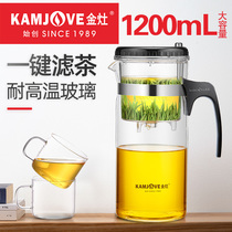 Gold Foci TP-300 Large Capacity Flutter Cups Handcrafted Blown Heat-Resistant Glass Tea Set Filter Tea Maker TEA MAKER