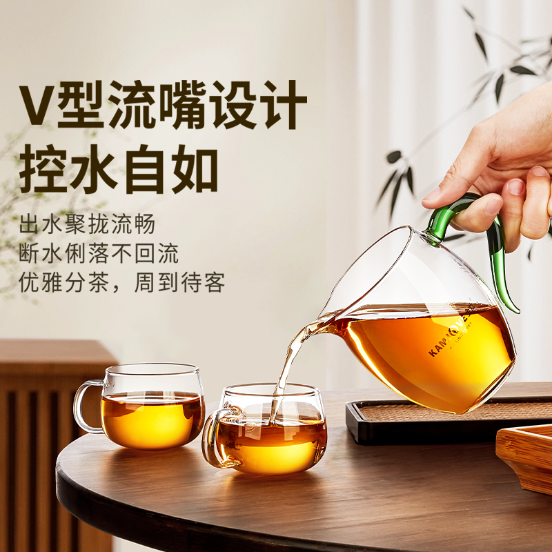 金灶GO-23玻璃公道杯茶漏套装耐热玻璃高档分茶器茶道家用茶具