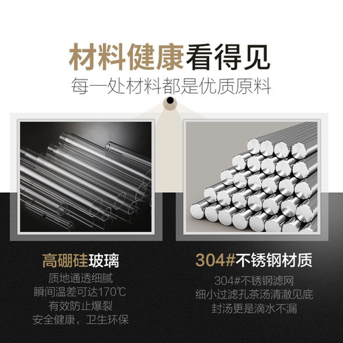 金灶明尊S'020飘逸杯泡茶壶办公室创意单人玻璃茶杯过滤水杯家用 - 图1