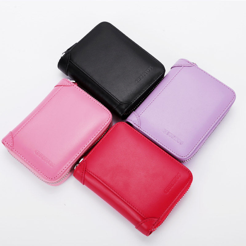 女式多卡位真牛皮名片夹大容量卡套 geustos卡包