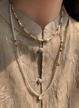 白玉髓葫芦珍珠项链女
