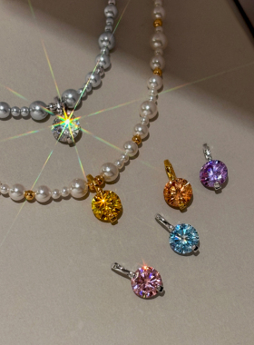 可拆卸爆闪华子珍珠项链女