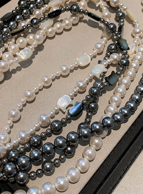 澳白正圆双层珍珠项链女