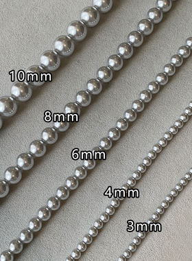 灰色叠戴施家珍珠项链女