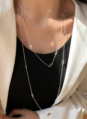 猪鼻子金色项链女款满天星