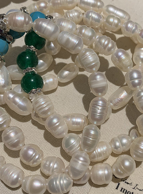 巴洛克珍珠玛瑙玉石串珠手链女