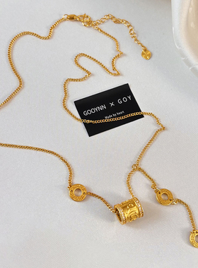 古法沙金不掉色小蛮腰项链女