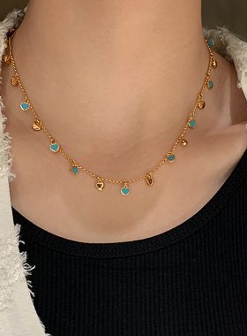 满天星蓝色爱心项链女配饰