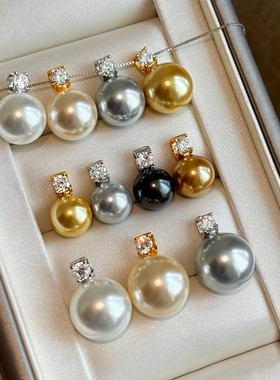 925纯银澳白珍珠毛衣项链