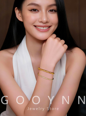 爆闪满钻金色电话线手链女
