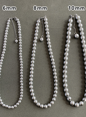 施家2mm极细珍珠项链女