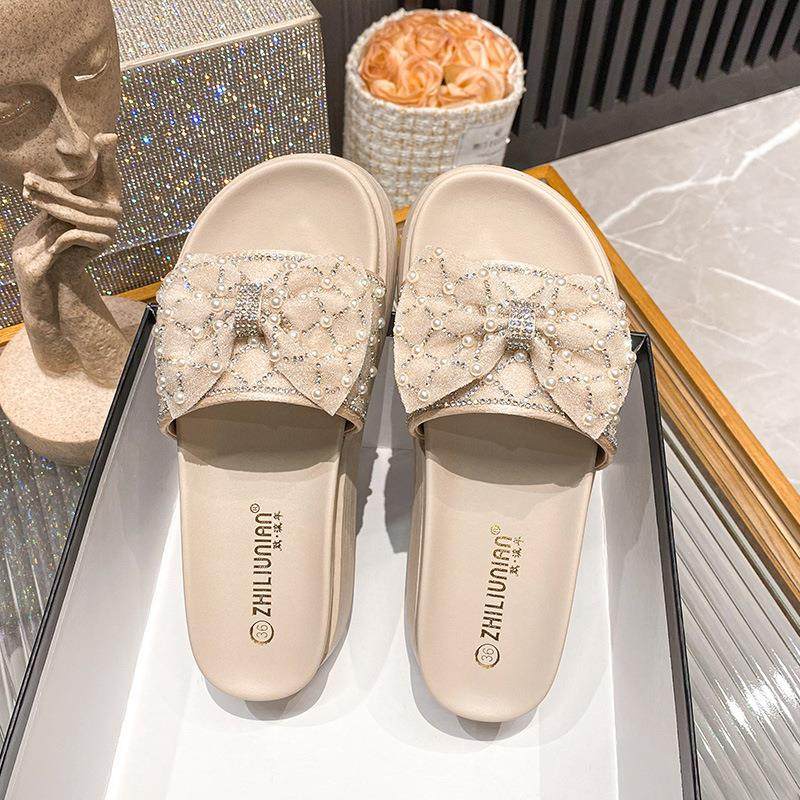 夏季凉拖女外穿2026年新款百搭厚底拖鞋增高松糕底满钻凉鞋一字拖,淘宝优惠券,粉丝福利购,淘宝优惠卷