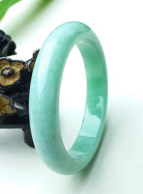 缅甸飘绿老坑A货正圈玉石手镯